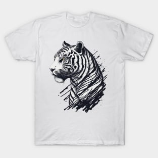 White Tiger -Ink style T-Shirt